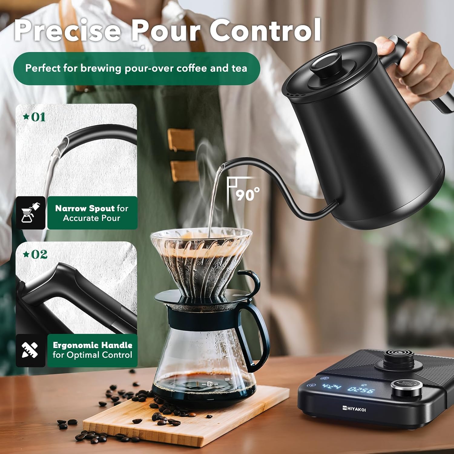 Gooseneck Electric Kettle with - Electric Kettle Gooseneck recension och pris
